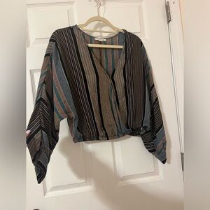 American Eagle Boho Muted Striped Top